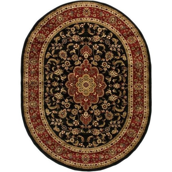 Well Woven Well Woven 54103-6O Medallion Kashan Traditional Oval Rug; Black - 6 ft. 7 in. x 9 ft. 6 in. 54103-6O